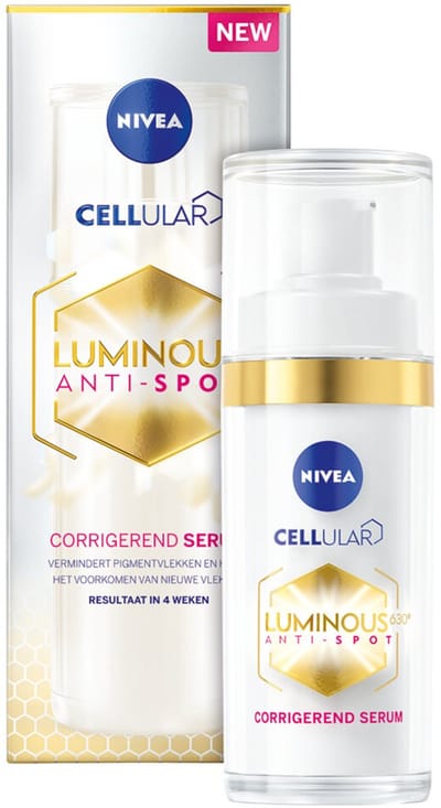 1 x NIVEA - Gezichtsserum - CELLular LUMINOUS630 Tegen Vlekken - Tegen pigmentvlekken - Voor alle huidtypen - Met Hyaluron & Vitamine E - 30 ml - Pigmentvlekken - Anti-aging - Serum - NIVEA - Huidverzorging