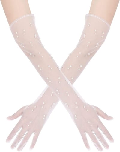 Handschoenen, Elegante Bruidshandschoenen Tule Lange Tule Bruidshandschoenen voor Bruiden Meisjes Vrouwen