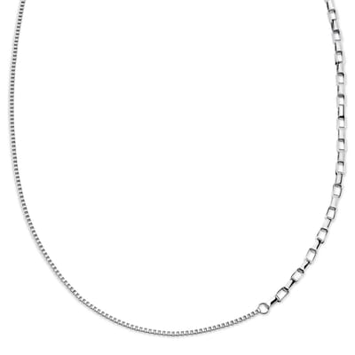 New Classics | 4 mm zilverkleurige roestvrijstalen ketting met dubbele rechthoekige en vierkante box chain schakel