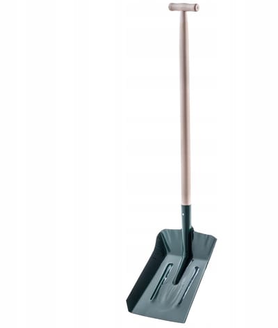KADAX Schep, koolstofschep, scheep met ergonomische steel, schep met stevige handgreep, robuuste spade voor as, kolen, koolstof, tuingereedschap, tuinspade (houten steel)