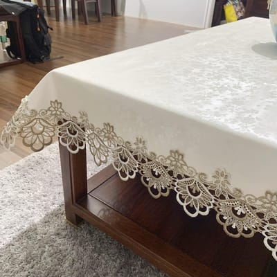 Tafelkleed in Europese stijl Waterdicht Oliebestendig Wasvrij Huishoudelijk Leer Lange Tafelmat Kantrand Tafelkleed Verdikt Tafelkleed 140x200cm 1pcs