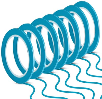 10 Rollen Pinstripe Tapes - Dunne Vinyl Maskingtape voor Auto, DIY Projecten en Schilderwerk - 33m per Rol (Blauw)