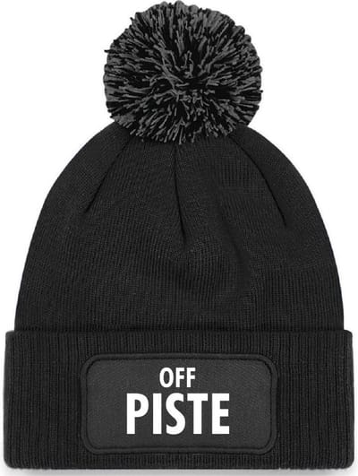 Off piste wintermuts zwart met pompoen - soBAD. | Wintersport | Après ski outfit Warme Muts voor Volwassenen | Heren en Dames Beanie