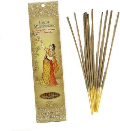 Wierooksticks, handgerold, 'Ragini Madhumadhavi' met tulasi, sandelhout en citronella, 20 sticks