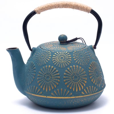 Unyqoos ® Grote Japanse Gietijzeren Theepot met Uniek Sakura Ontwerp en Infuser, 1200 ml Capaciteit voor Thee Liefhebbers