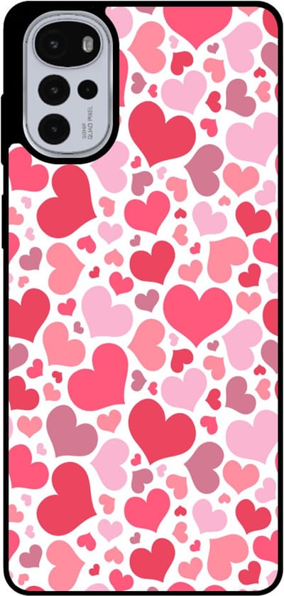 Smartphonica Telefoonhoesje Geschikt voor Motorola Moto G22 met Hartjes Print - Hearts Design TPU Backcover Case - Kinder Hoesje met Hartjes Design geschikt voor Motorola Moto G22