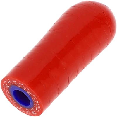 Dailygoods- Slang Siliconen - Eindkap Rood/Blauw - Binnendiameter 6 mm - Lengte 30 mm - Temperatuurbestendig tot 300 ℃ - Versterkte Sterkte