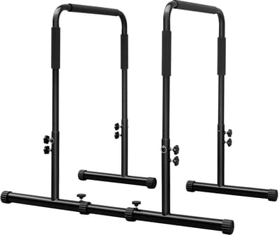 Dips Bars - Parallettes - Eenvoudige montage - Stapelbaar ontwerp - Hoogte verstelbaar van 78 tot 94 cm - Zwart