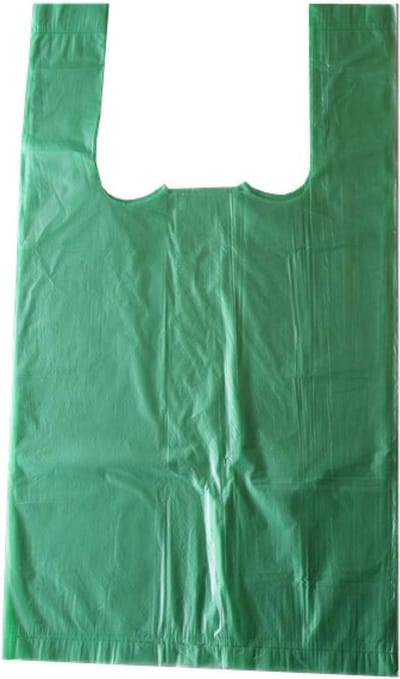 Hemdjendraagtassen groen (1000 stuks, 30 + 16 x 52 cm)