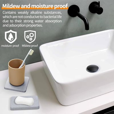 Onderzetterglazen set van 4 - Absorberende diatomeeënaarde onderzetters - Antislip aardmat voor glas - Hittebestendig - Geschikt voor bar en dranken - Donkergrijs - Decoratief en functioneel - 80 karakters