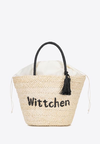 Wittchen Vrouw Geweven Mand met Logo Beige en Zwart Beige en Zwart Maïskolf
