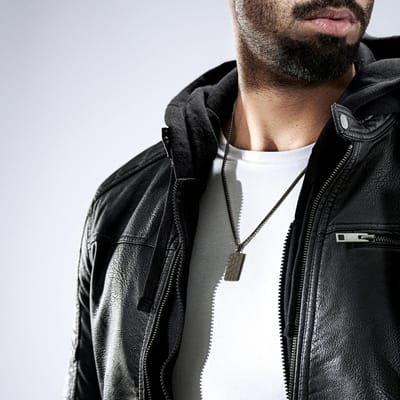 Icarus | Gunmetal Zwarte Roestvrijstalen Dogtag Ketting met Geometrisch Patroon