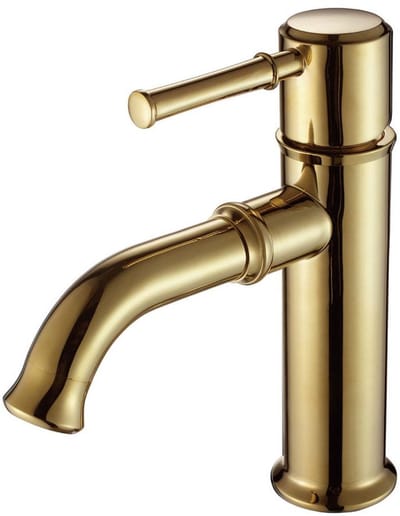 Hudor Fonteinkraan Goud met Planchet - Messing Doré Scamandre Collectie - Koudwaterkraan voor Toilet en Fontein - Keramische Cartridge - UPC Gecertificeerd