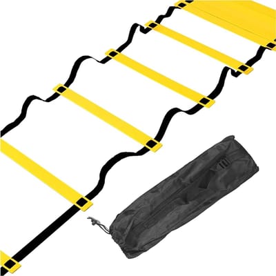 Trainingsladder Set - Snelheidsladder Behendigheid - Sport Prestaties Verbeteren - Vast Breedte Ontwerp - 5 Meter - Zwart