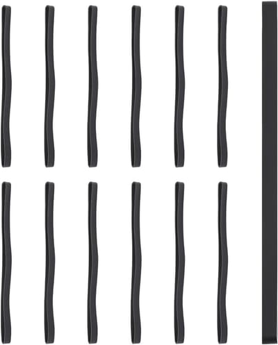 12 Stuks Grote Zwarte Rubber Bands van Silicoon, Stevige Elastische Bands voor Kantoor, Notitieboek en Cadeauverpakking