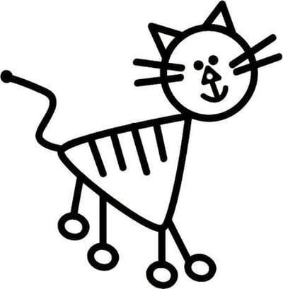 Poes / kat - autosticker - zwart - 5 cm - Familiestickers - poezensticker