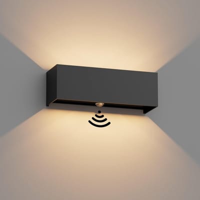 Buitenwandlamp met Bewegingsmelder - IP65 Wandlamp - Instelbare Lichtstraal voor Binnen en Buiten - Geschikt voor Terras en Balkon