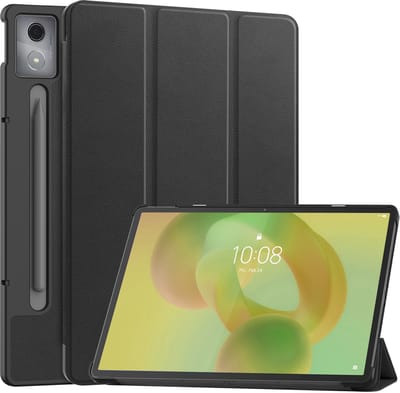 Hoes - Geschikt voor Lenovo Idea Tab Pro - Dun & Stevig - Trifold Bookcase - Hard Cover - Hardcover Book Case - Tablet Hoesje - Zwart