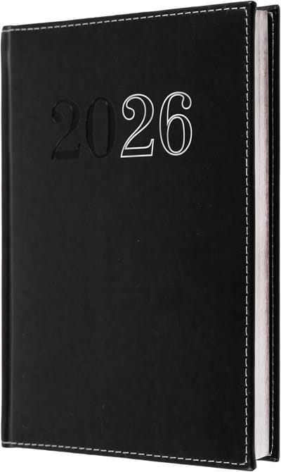 Agenda 2026 - Jaarplanner Dagplanner - Afspraken Bijhouden - Dag tot Pagina - A5 - Zwart
