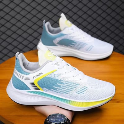 Heren Mesh Schoenen Lente en Zomer Nieuwe Platform Hoge Ademende Hardloopschoenen Lichtgewicht Mode Sportschoenen 44 orange