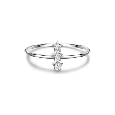 Gems München Dames Dames ring 925 sterling zilver Zirkonia 52 Zilver 32019738