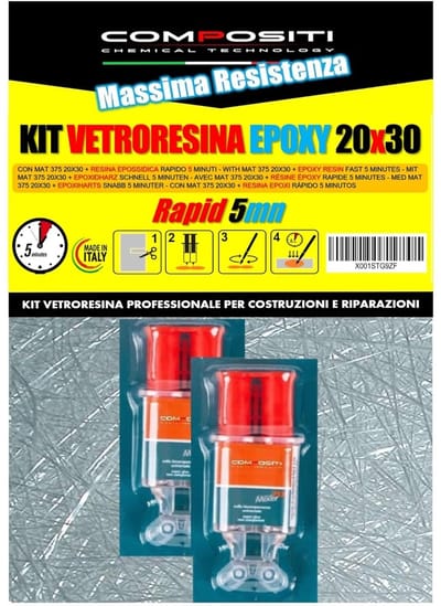 Glasvezel Set - Reparatieset Epoxy - Materiaallamineren - Maximale Weerstand - 30x20x2cm 100g