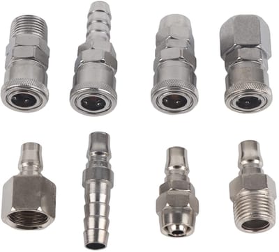 Dailygoods- Luchtkoppeling 1/2" BSP - Snelkoppeling - Connector Kit - Pneumatische Slang - Roestbestendig - Duurzaam Gebruik