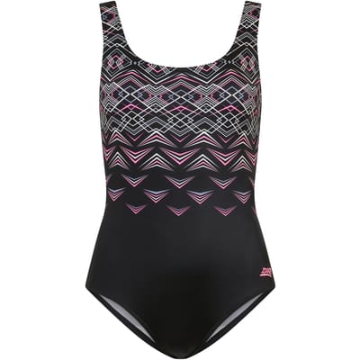 Zoggs Elektrisch Scoopback-eendelig zwempak voor dames (Zwart)