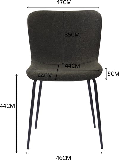 MODENUIT Eetkamerstoel - Hoge Ronde Rugleuning - Set van 2 - Ergonomische Zitting - Eetkamer - Stof Metaal Groen