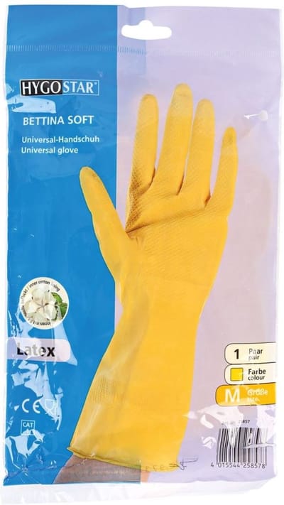 Huishoudhandschoen - latex handschoen geel - bettina handschoen schoonmaak 1 paar