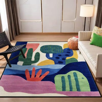 Nordic Abstract KLEED Aanpasbaar WOONKAMER Luxe Huisdecoratie Slaapkamerkleden Wasbaar Antislip Lounge Vloermatten Bedzijde 100*160cm