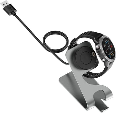 Oplaadstation Horloge - Oplaadstandaard Dock - Horloge Opladen - Aluminium Constructie - 150 cm kabel - Grijs