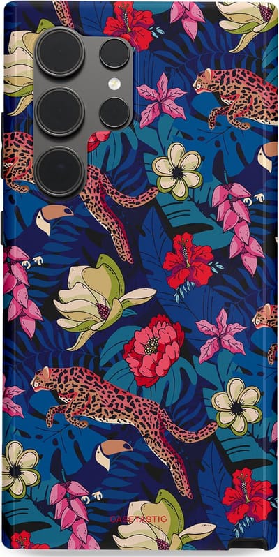 Casetastic Hoesje Geschikt voor Samsung S24 Ultra - Stijlvolle Beschermende Duo-layer Case - Jungle parade
