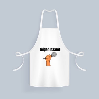 Akyol - microfoon met hand met eigen naam Keukenschort - Microfoon - muziek liefhebbers - iemand die houdt van muziek - verjaardag - cadeau - kado - 82 bij 71 cm