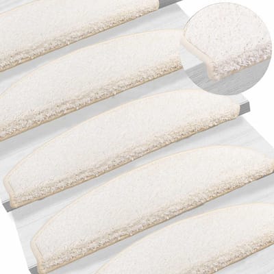 vidaXL - Zelfklevende - trapmatten - 15 - st - 80 - x - 24,5 - x - 3,5 - cm - Wit