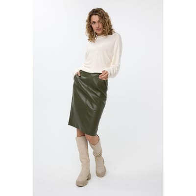 EsQualo Skirt Pencil Vegan Leather Green Größe: 36 | Lederröcke Outlet | Damen | Grün