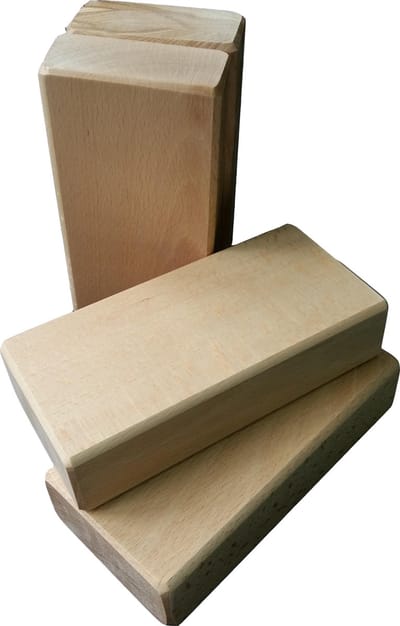Houten Spelblokken set 4 stuks | Bouwblokken | Paaltjesvoetbal 5 x 10 x 20 cm