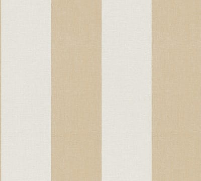 STREPEN BEHANG | Linnenstructuur - Oranje Creme Wit Bruin - A.S. Création Pure Elegance