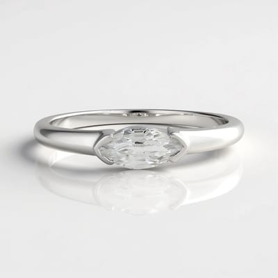Cavill - Zilveren Ring 925 Sterling Zilver Platina Geplateerd - Marquise Zirkoon 0,697 ct - Minimalistisch Elegant Tijdloze Damesring