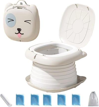 Draagbaar Potje - Reis Toilet - Onderweg Trainen - Opvouwbaar Ontwerp - 27 x 26.7 cm - Grijs