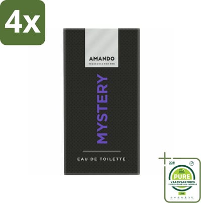 Amando Mystery Eau de Toilette 50 ml - Voordeelverpakking - 4 stuks - Amando Mystery Eau de Toilette - Mannelijke geur