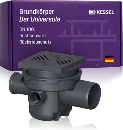 Kelderafvoer - Afvoerputje - Waterafvoer Regelen - Met Terugslagklep - DN 100 - Zwart