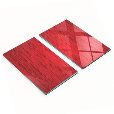Duurzame en stijlvolle glazen keukenplanken met houtnerfpatroon, afmetingen: 2x30x52 cm