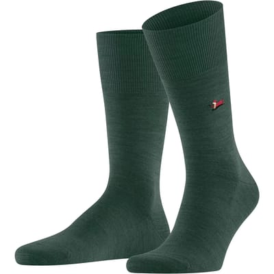 FALKE Airport X-Mas Dachshund gedessineerd wol katoen sokken heren groen - maat 39-40