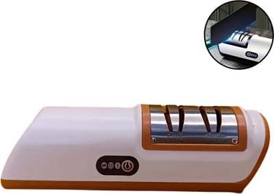 Bovista Elektrische Messenslijper - Messenslijper Elektrisch - Messenslijpmachine - Doortrekslijper - Slijpsteen - Knife Sharpener - Sharpening Stone - Electric Knife Sharpener - Oranje