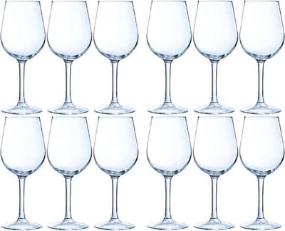 Arcoroc Luxe wijnglazen - voor rode wijn - 370 ml - 12x stuks - Rode wijn glazen - glas