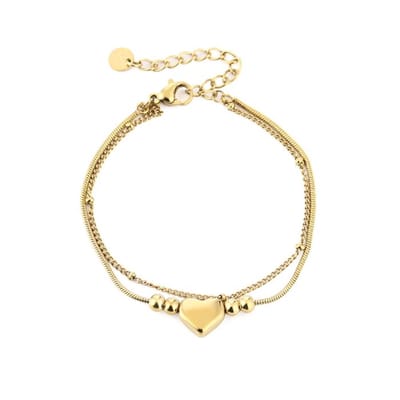 Bijoutheek Armband (Sieraad) Hartje Balls Goudkleurig