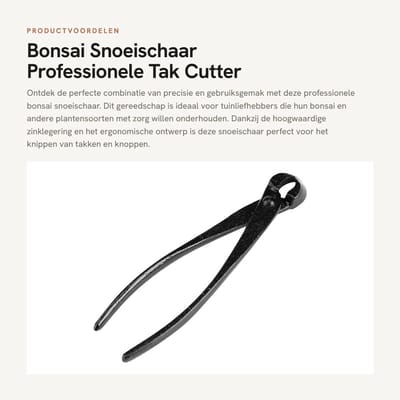Dailygoods- Snoeischaar Professioneel - Zinklegering - 205mm - Ronde Rand - Bonsai Snijden - Knop Gereedschap - Lichtgewicht 210g - Takkenknipper