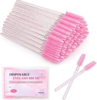 40 Stuks Wimperborstels en Wenkbrauwborstels Set, Professionele Make-up Tools met Castorolie Borstel voor Perfecte Wenkbrauwen en Wimpers