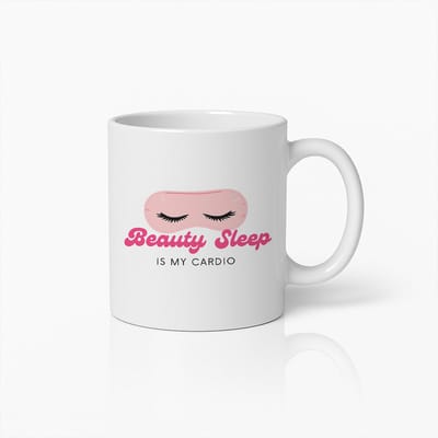 Beauty Sleep Is My Cardio Mok 330 ml – Schattige en Grappige Koffiebeker voor Slaapliefhebbers